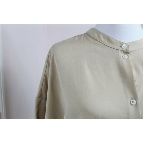 A PART OF THE ART Sz S Small Warm Sand Flow Dress Lyocell Shirtdress NWT - Picture 6 of 10